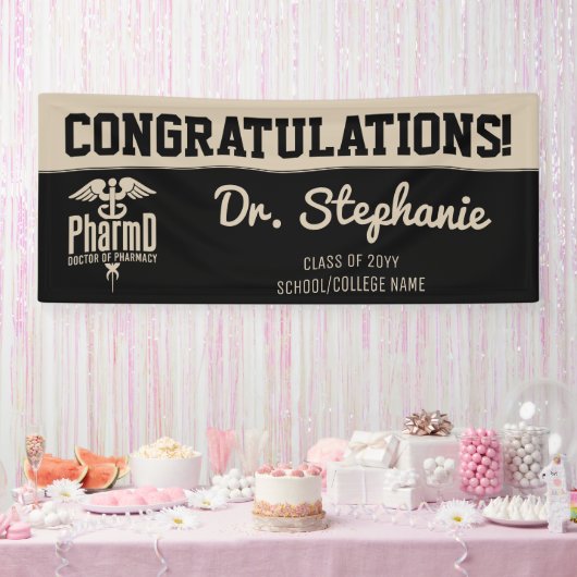 Custom PharmD Doctor of Pharmacy Graduation Party Banner (Party)