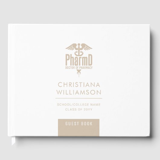 Custom PharmD Doctor of Pharmacy Graduation Party Gästebuch (Vorderseite)