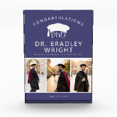 Custom PhD Doctoral Grad Hat Doctoral Graduation Fotoblock (Vorderseite)