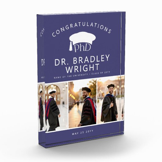 Custom PhD Doctoral Grad Hat Doctoral Graduation Fotoblock (Links)