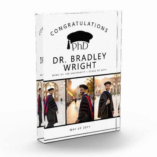 Custom PhD Doctoral Grad Hat Doctoral Graduation Fotoblock (Links)