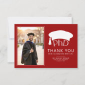 Custom PhD Doctoral Hat Doctoral Degree Graduation Dankeskarte (Vorderseite)