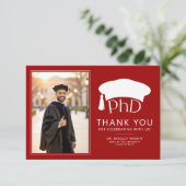 Custom PhD Doctoral Hat Doctoral Degree Graduation Dankeskarte (Stehend Vorderseite)