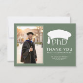 Custom PhD Doctoral Hat Doctoral Degree Graduation Dankeskarte (Vorderseite)