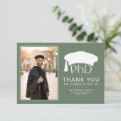 Custom PhD Doctoral Hat Doctoral Degree Graduation Dankeskarte (Stehend Vorderseite)