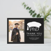Custom PhD Doctoral Hat Doctoral Degree Graduation Dankeskarte (Stehend Vorderseite)