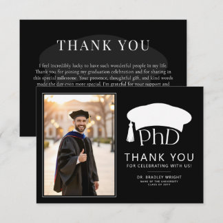 Custom PhD Doctoral Hat Doctoral Degree Graduation Dankeskarte
