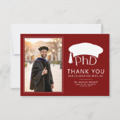 Custom PhD Doctoral Hat Doctoral Degree Graduation Dankeskarte (Vorderseite)