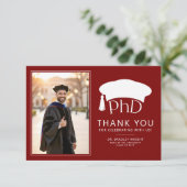 Custom PhD Doctoral Hat Doctoral Degree Graduation Dankeskarte (Stehend Vorderseite)