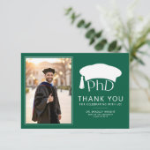 Custom PhD Doctoral Hat Doctoral Degree Graduation Dankeskarte (Stehend Vorderseite)