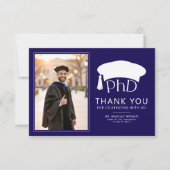 Custom PhD Doctoral Hat Doctoral Degree Graduation Dankeskarte (Vorderseite)