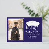Custom PhD Doctoral Hat Doctoral Degree Graduation Dankeskarte (Stehend Vorderseite)
