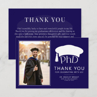 Custom PhD Doctoral Hat Doctoral Degree Graduation Dankeskarte