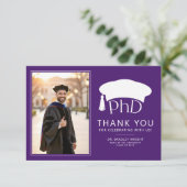 Custom PhD Doctoral Hat Doctoral Degree Graduation Dankeskarte (Stehend Vorderseite)