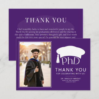 Custom PhD Doctoral Hat Doctoral Degree Graduation Dankeskarte