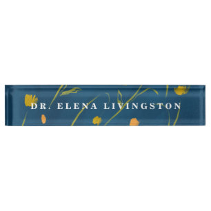 Custom PhD Graduate Gift Floral Namplate Namensplakette