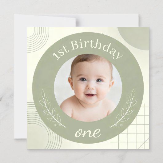 Custom Photo 1st Birthday - Personalized Magnetic Magneteinladung (Vorderseite)