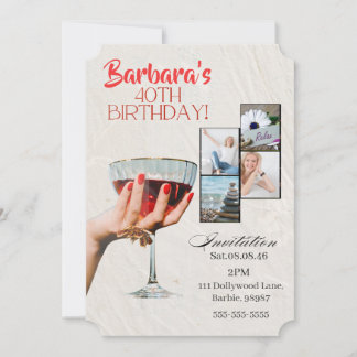 Custom Photo   40th Birthday instant download Save The Date