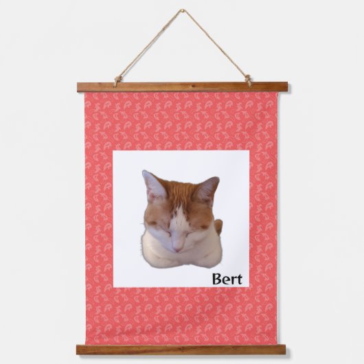 Custom Photo and Name Japanese Scroll Wandteppich Mit Holzrahmen (Vorderseite)