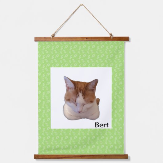 Custom Photo and Name Japanese Scroll Wandteppich Mit Holzrahmen (Vorderseite)