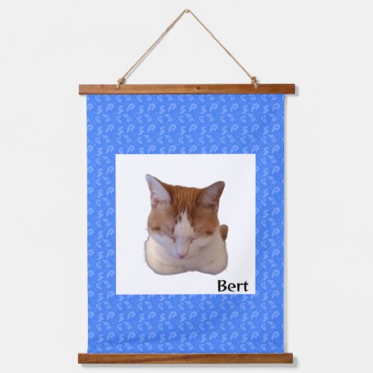 Custom Photo and Name Japanese Scroll Wandteppich Mit Holzrahmen (Vorderseite)