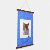 Custom Photo and Name Japanese Scroll Wandteppich Mit Holzrahmen (Gewinkelt)