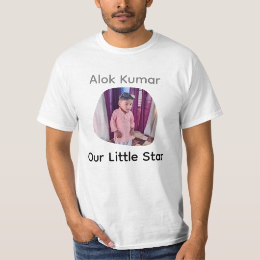 Custom Photo and Name Kids Ringer T-Shirt (Vorderseite)