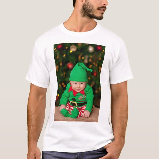 Custom photo and text Christmas T-Shirt (Vorderseite)