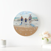 Custom Photo and Text Clock - Your Own Design Große Wanduhr (Zuhause)