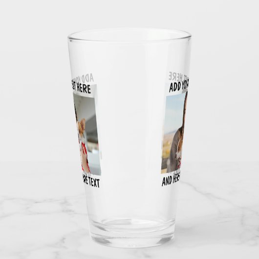 Custom Photo and Text Glass Cup Glas (Links)