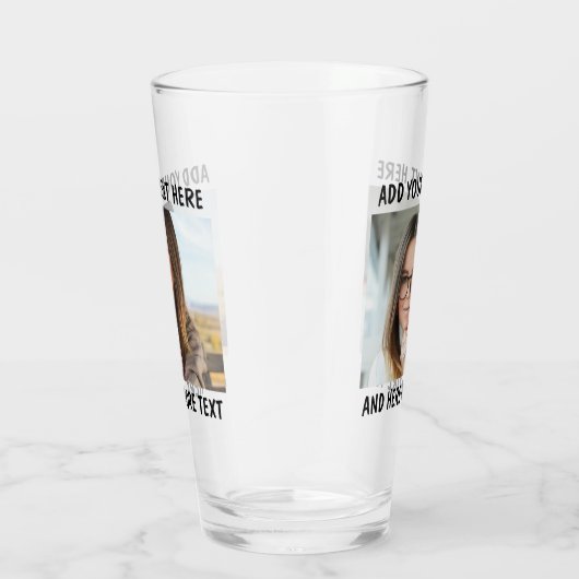 Custom Photo and Text Or Name Glass Cup Glas (Rechts)