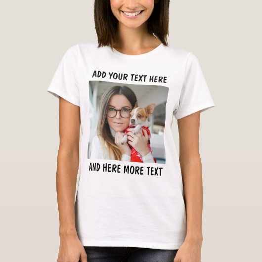 Custom Photo and Text Or Name T-Shirt (Vorderseite)
