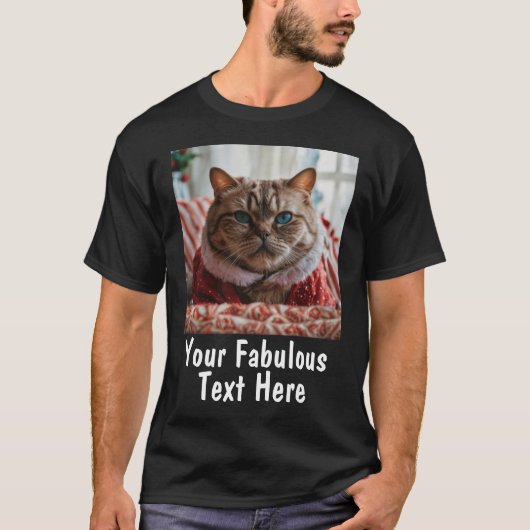 Custom Photo and Text Simple T-Shirt (Vorderseite)
