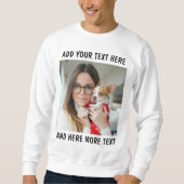 Custom Photo and Text White  Sweatshirt (Vorderseite)