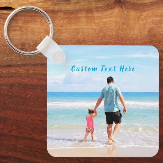 Custom Photo and Text - Your Own Design - With DAD Schlüsselanhänger (Vorderseite)