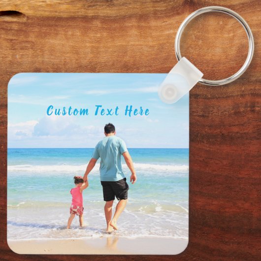 Custom Photo and Text - Your Own Design - With DAD Schlüsselanhänger (Rückseite)