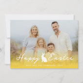 Custom Photo And Yellow Gradient With Bunny Easter Karte (Vorderseite)
