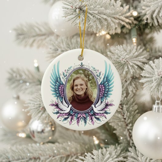 Custom Photo Angel Wings Memorial Keepsake Gift  Keramik Ornament