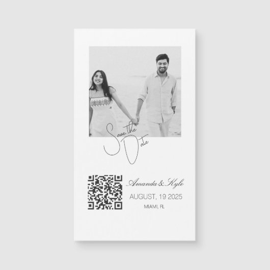 Custom Photo announcement Wedding magnet (Vorderseite)
