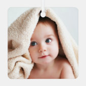 Custom Photo Baptism Wildflower Ceramic Ornament Aus Metall (Rückseite)