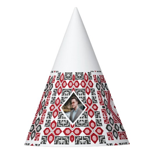 Custom photo Best Dad ever Arabic Pattern Partyhütchen (Vorderseite)