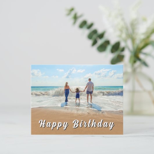 Custom Photo Birthday Card Postkarte (Stehend Vorderseite)