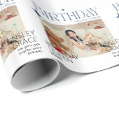 Custom Photo Birthday Gift Wrap for Adults & Teens Geschenkpapier (Rolleneckpunkt)