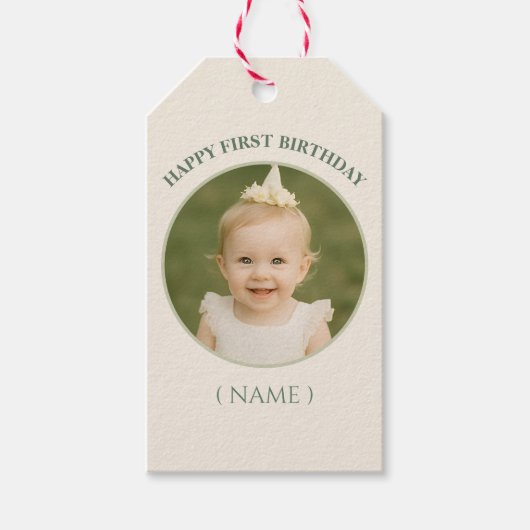 Custom Photo Birthday Sticker- Personal Invitation Geschenkanhänger (Vorderseite)