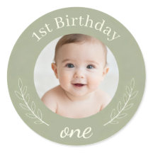 Custom Photo Birthday Sticker - Personalized Happy