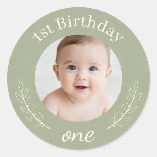 Custom Photo Birthday Sticker - Personalized Happy (Vorderseite)