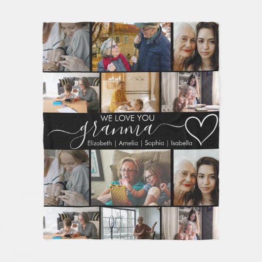 Custom Photo Blanket for Grandma Gift Fleecedecke (Vorderseite)