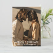 Custom Photo Boho Wedding Invites  Einladung (Stehend Vorderseite)