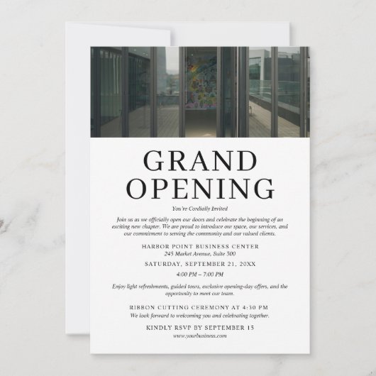 Custom Photo Business Grand Opening Invitation  Einladung (Vorderseite)