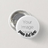 Custom Photo Button Pin – Personalized text Badge (Vorne & Hinten)
